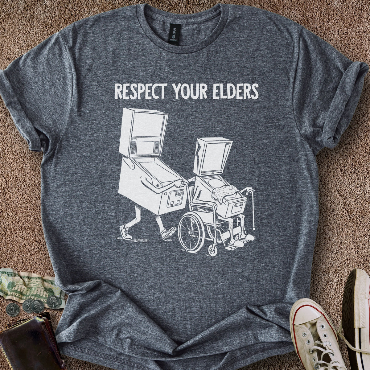Printify T-Shirt Dark Heather / S Respect Your Elders T-Shirt