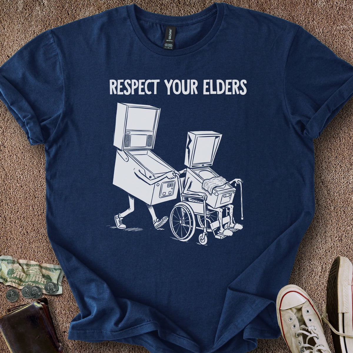 Printify T-Shirt Navy / S Respect Your Elders T-Shirt