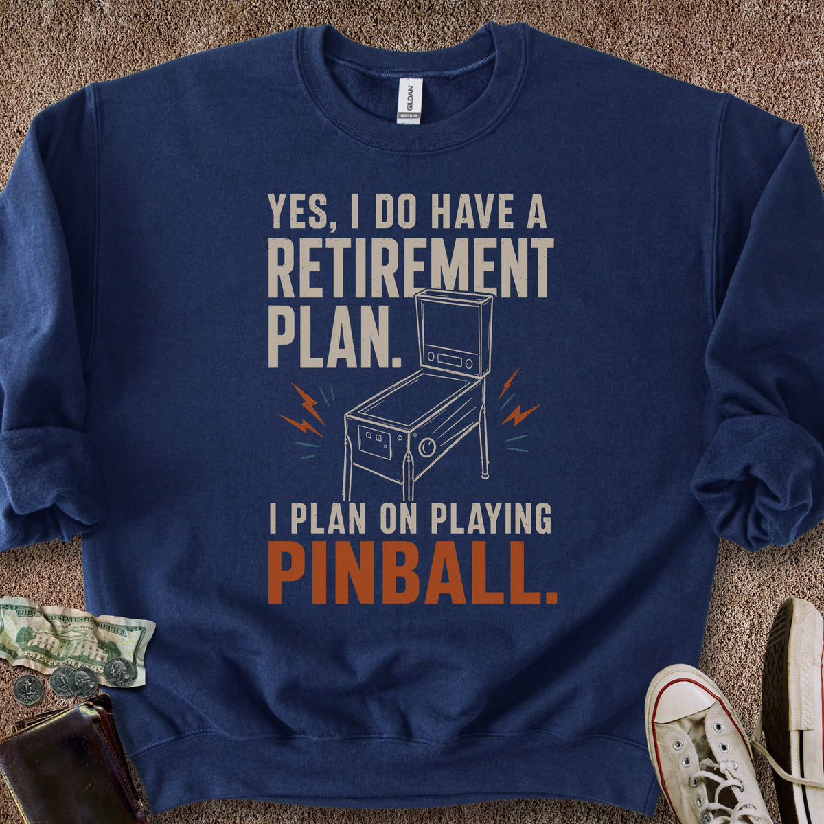 Printify Sweatshirt S / Navy Retirement Plan Sweatshirt