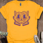 Printify T-Shirt Gold / S Risograph Pinball Cat T-Shirt