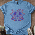 Printify T-Shirt Heather Indigo / S Risograph Pinball Cat T-Shirt