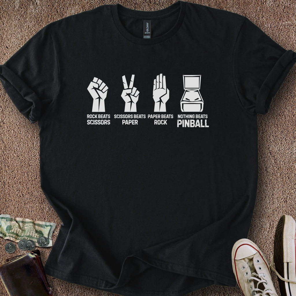 Printify T-Shirt Black / S Rock Paper Scissors Pinball T-Shirt