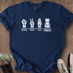 Printify T-Shirt Navy / S Rock Paper Scissors Pinball T-Shirt