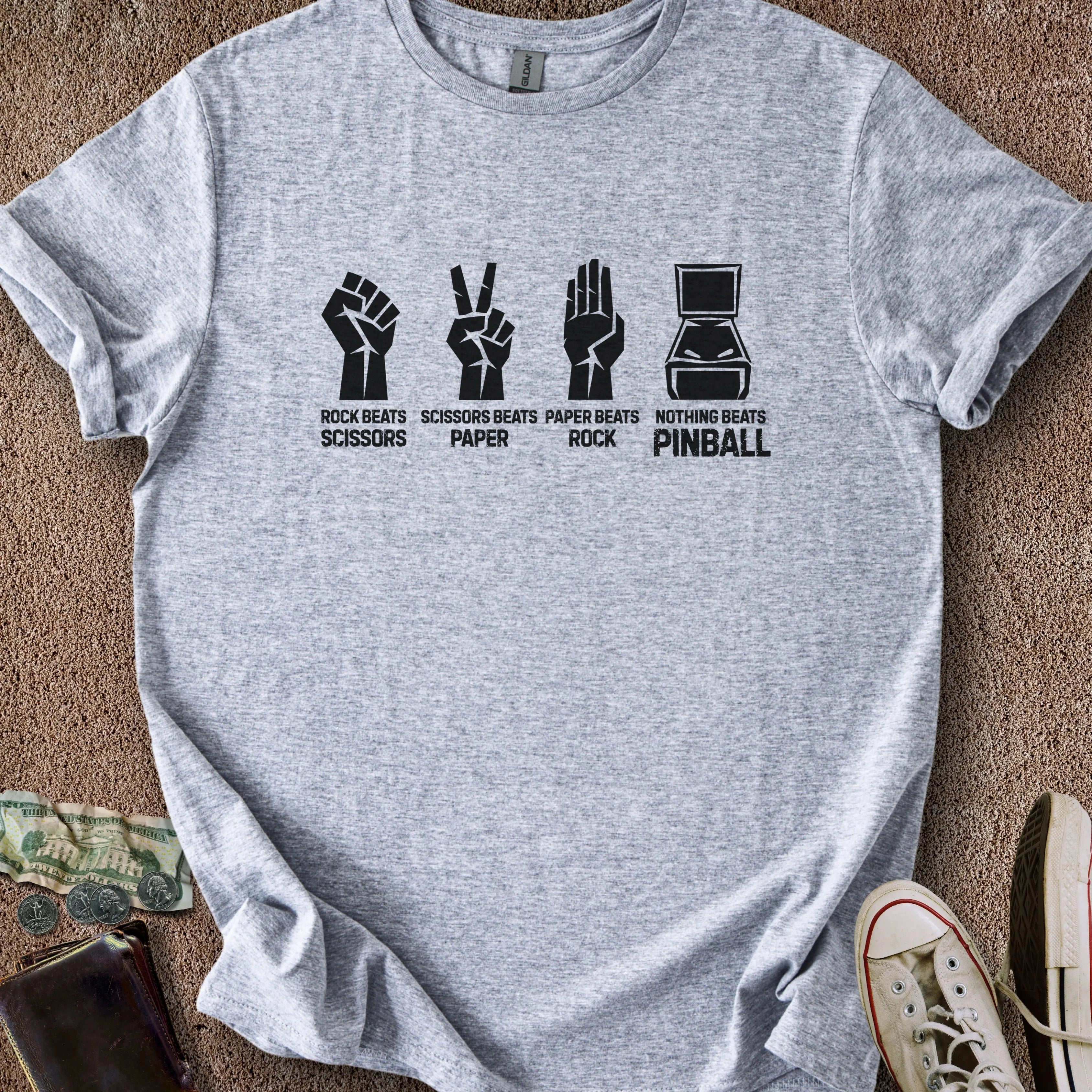 Printify T-Shirt Sport Grey / S Rock Paper Scissors Pinball T-Shirt