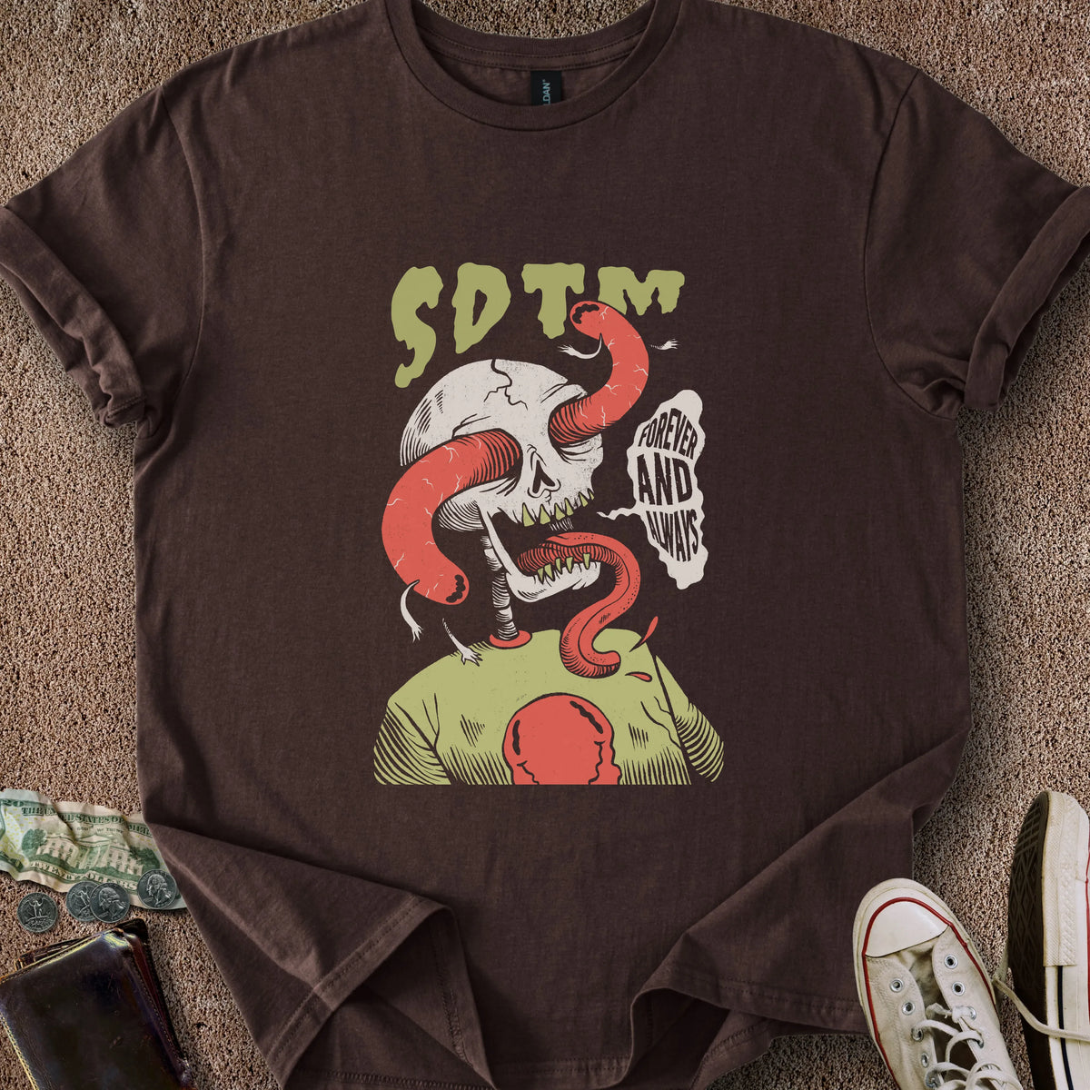 Printify T-Shirt Dark Chocolate / S SDTM Snake T-Shirt