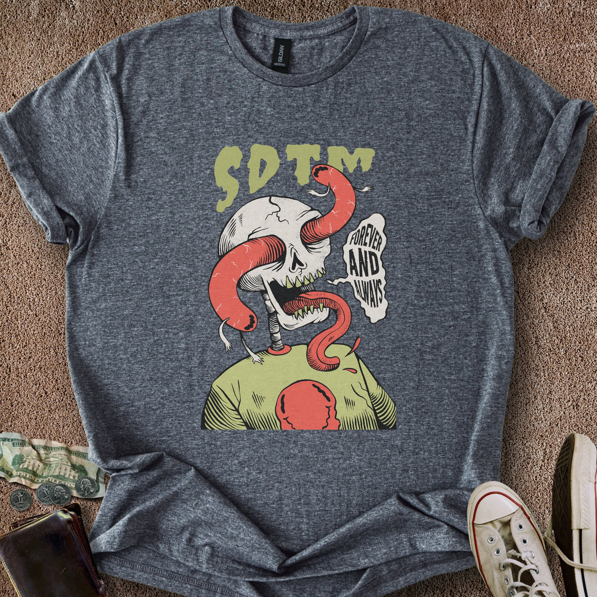 Printify T-Shirt Dark Heather / S SDTM Snake T-Shirt