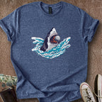 Printify T-Shirt Heather Navy / S Shark Eat Ball T-Shirt