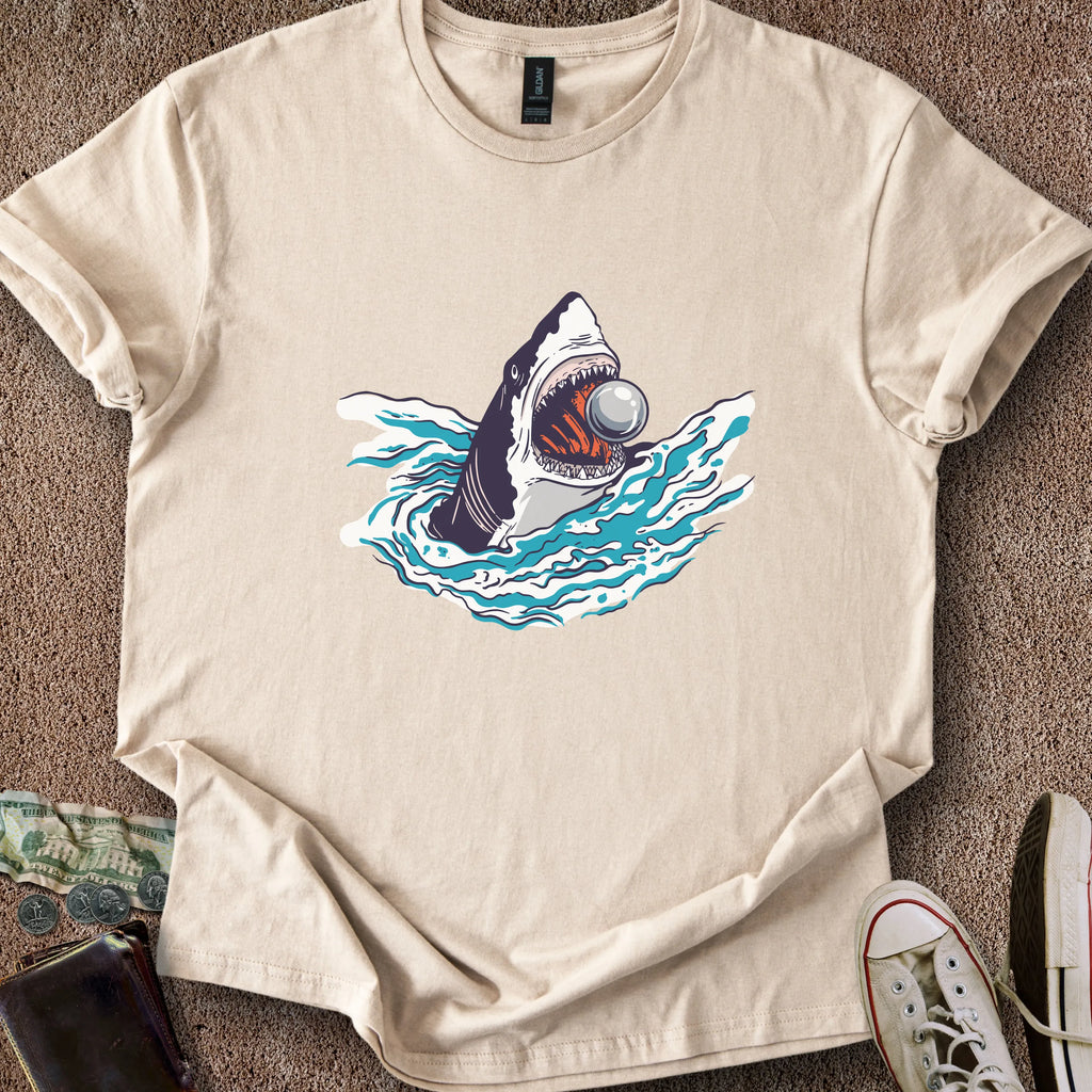 Printify T-Shirt Sand / S Shark Eat Ball T-Shirt