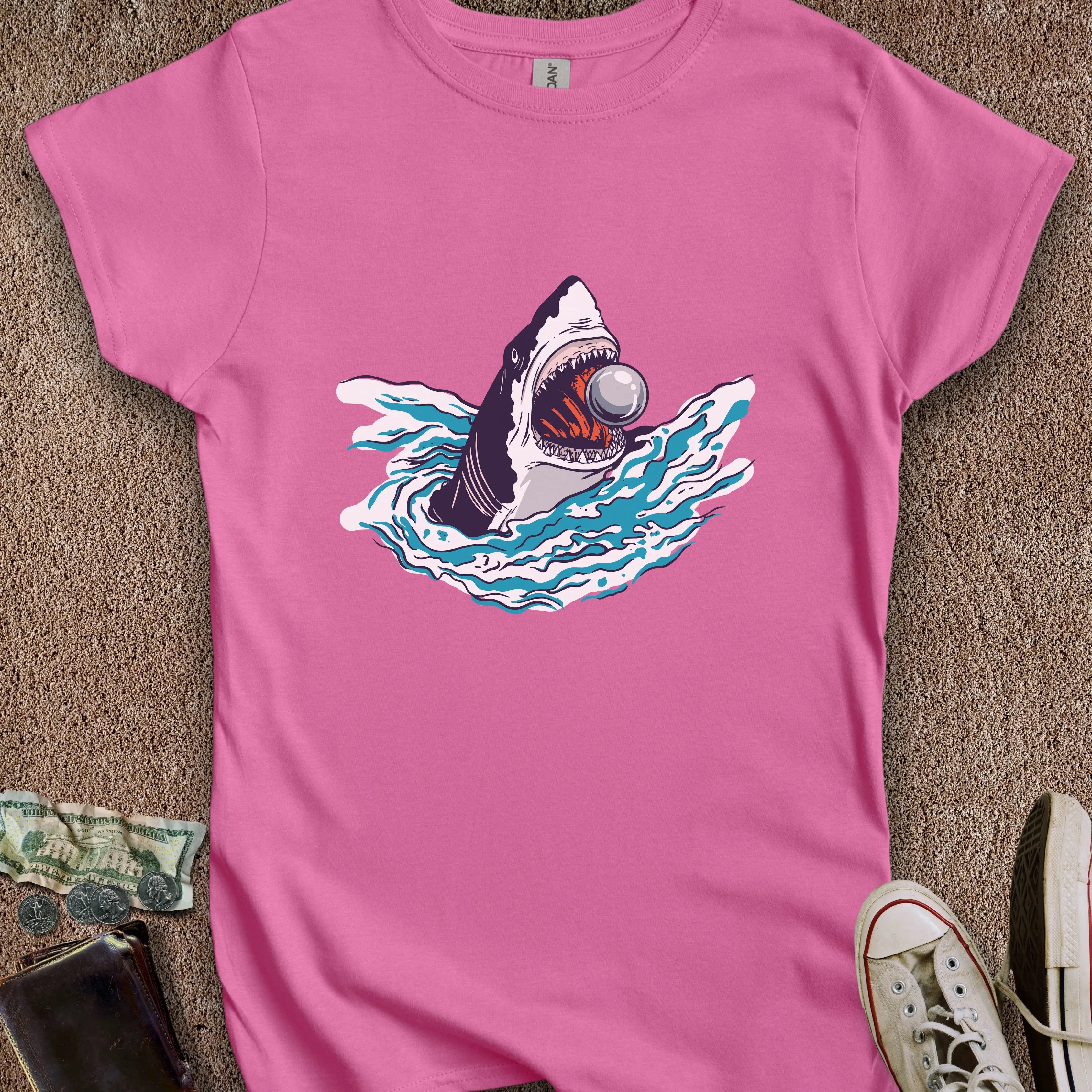 Printify T-Shirt S / Azalea Shark Eat Ball Women's T-Shirt