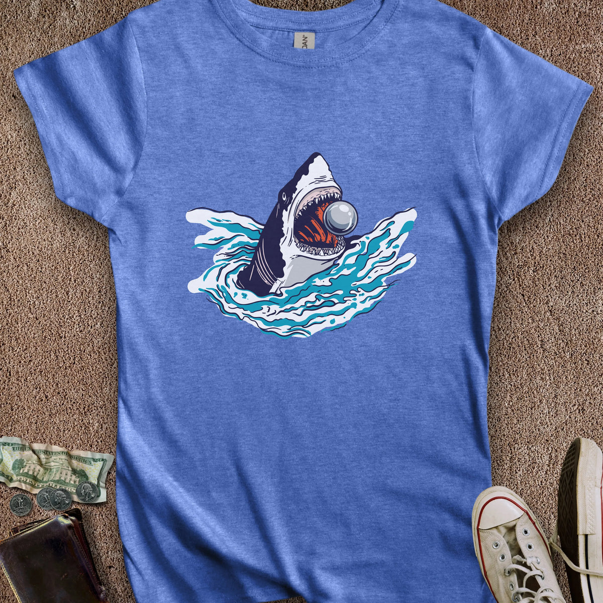 Printify T-Shirt S / Royal Shark Eat Ball Women's T-Shirt
