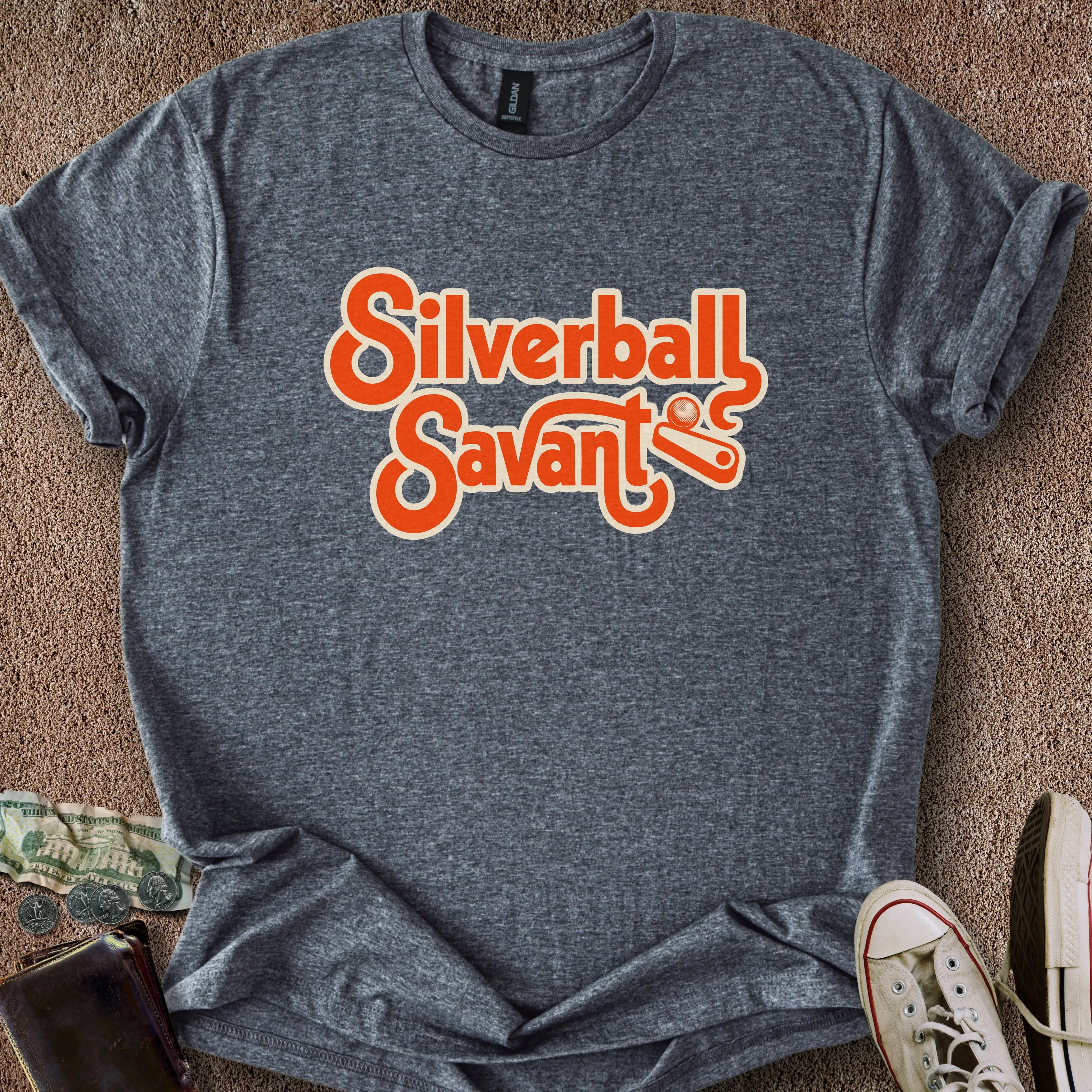 Printify T-Shirt Dark Heather / S Silverball Savant T-Shirt