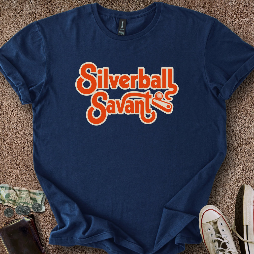 Printify T-Shirt Navy / S Silverball Savant T-Shirt