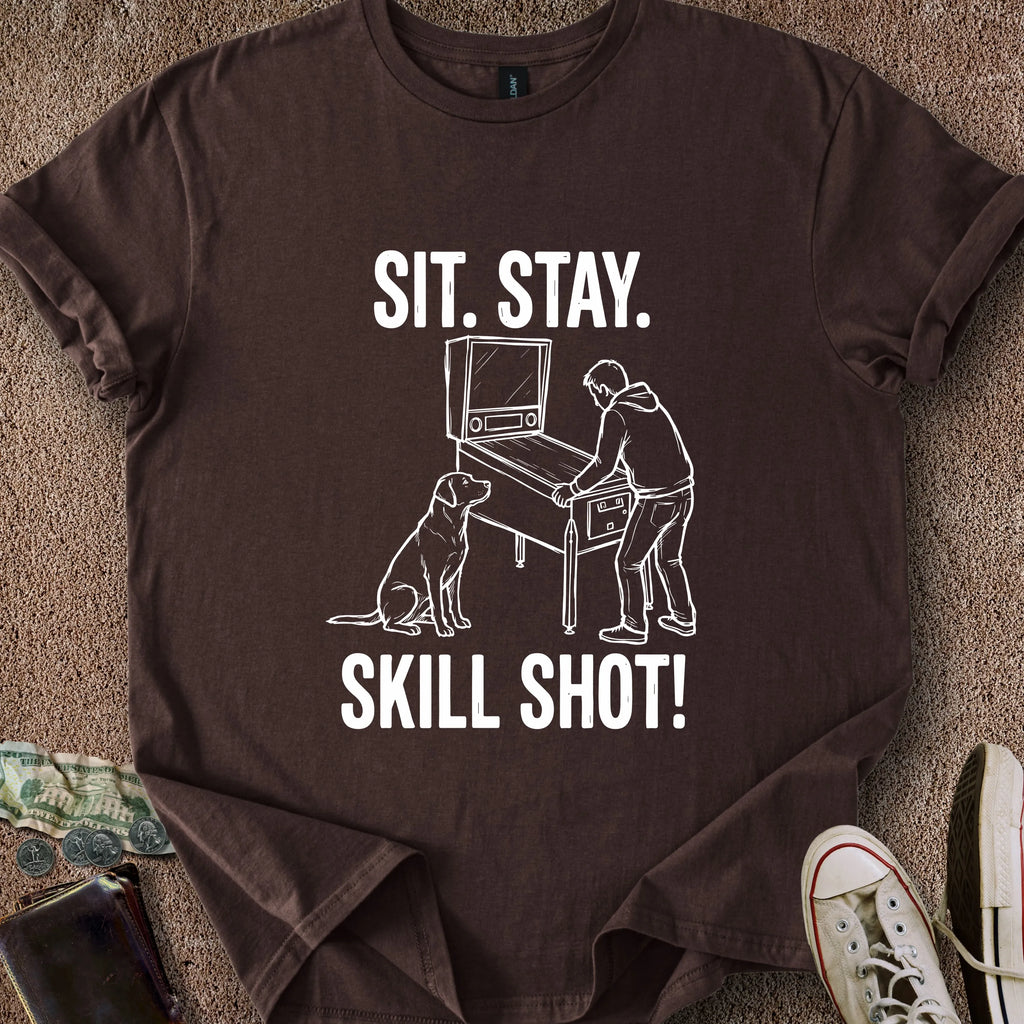 Printify T-Shirt Dark Chocolate / S Sit Stay Skill Shot T-Shirt