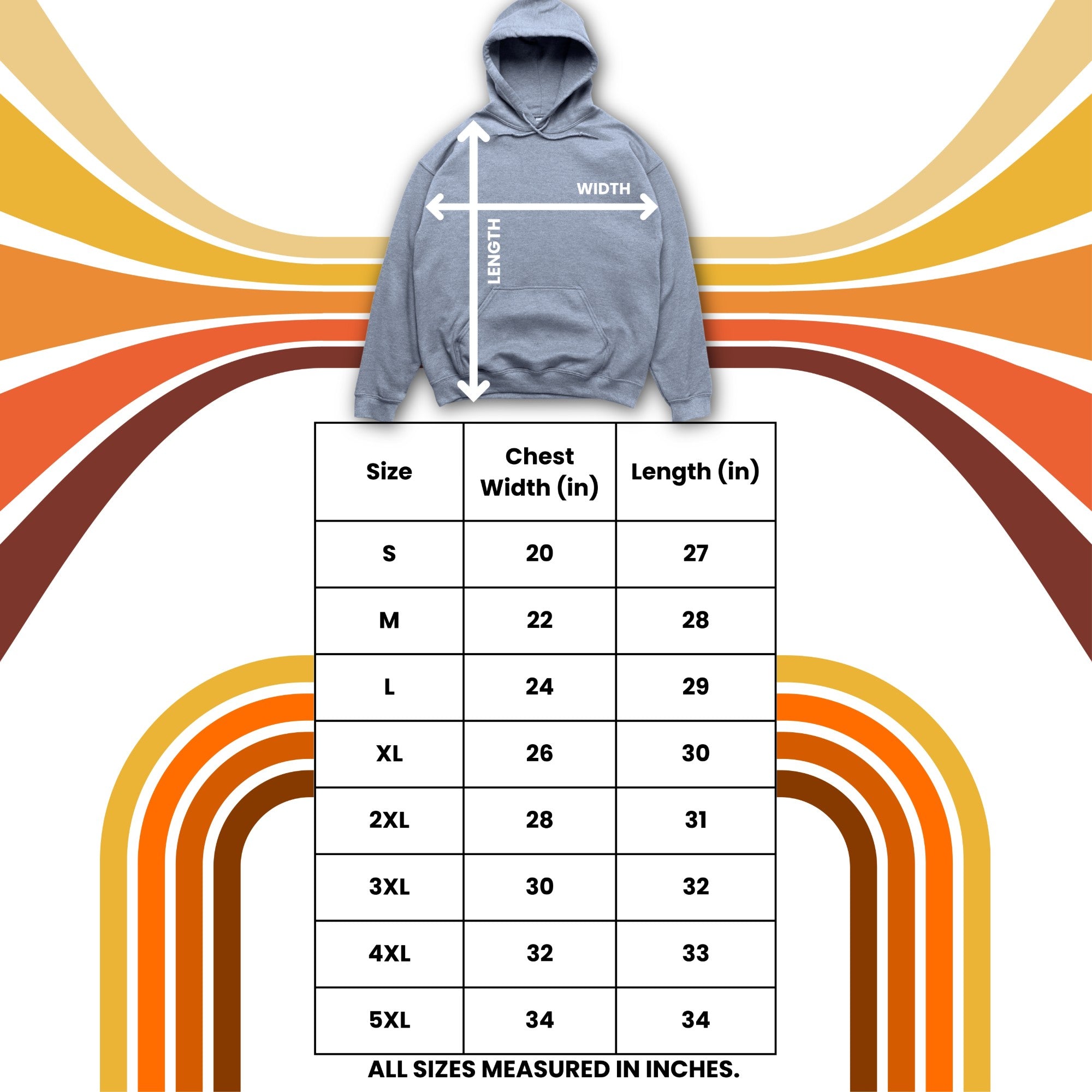 Hoodie size guide