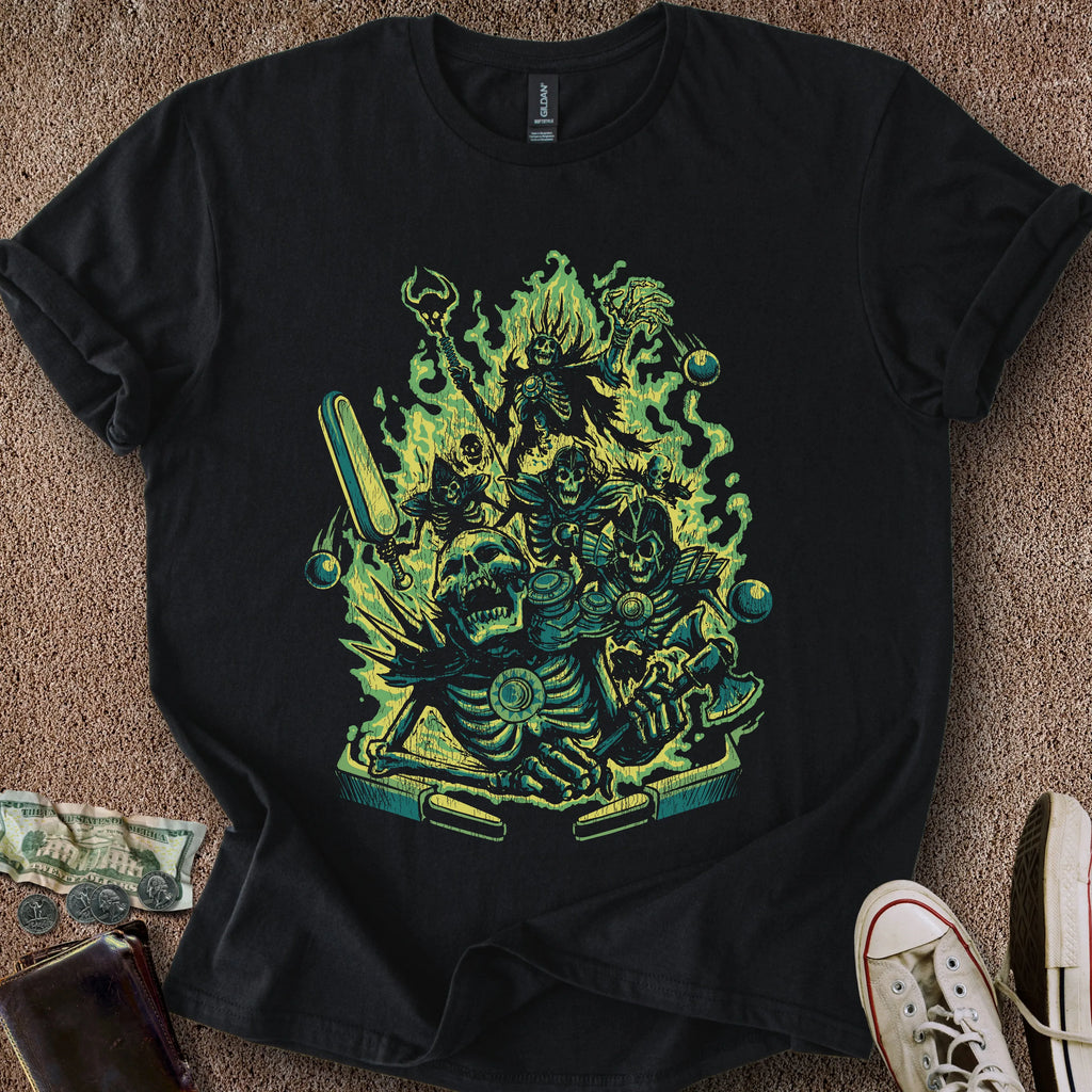 Printify T-Shirt Black / S Skeletal Multiball T-Shirt