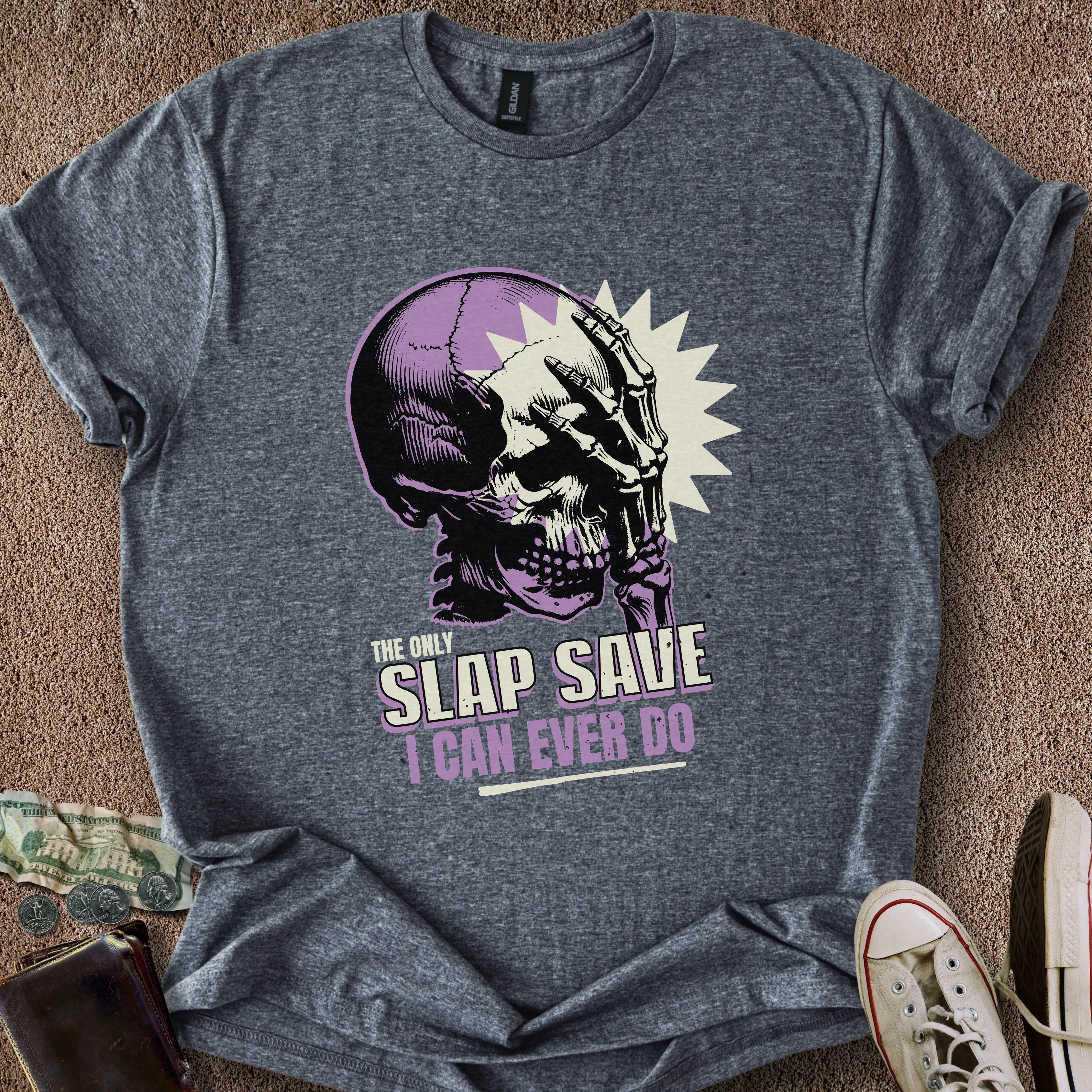 Printify T-Shirt Dark Heather / S Slapped Save T-Shirt