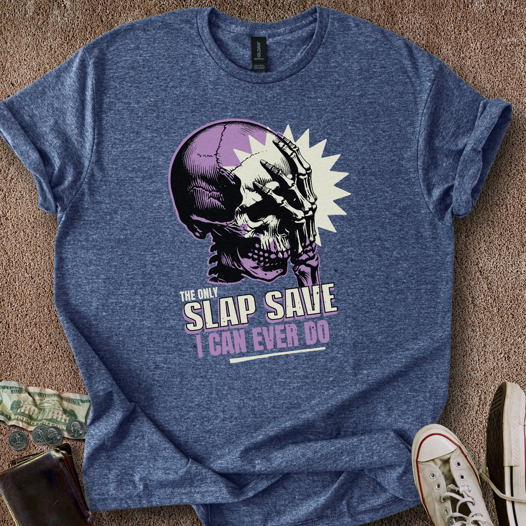 Printify T-Shirt Heather Navy / S Slapped Save T-Shirt