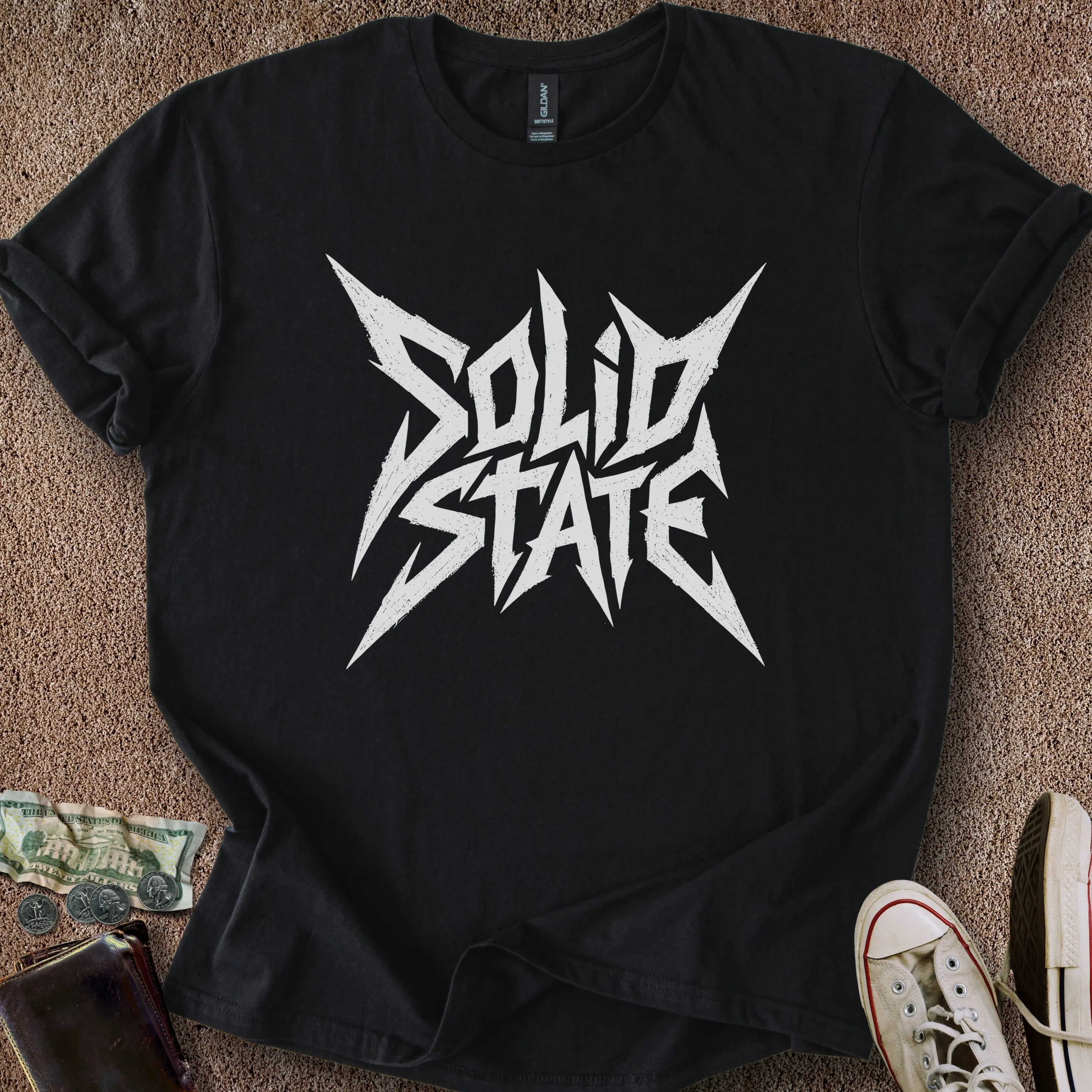 Printify T-Shirt Black / S Solid State T-Shirt