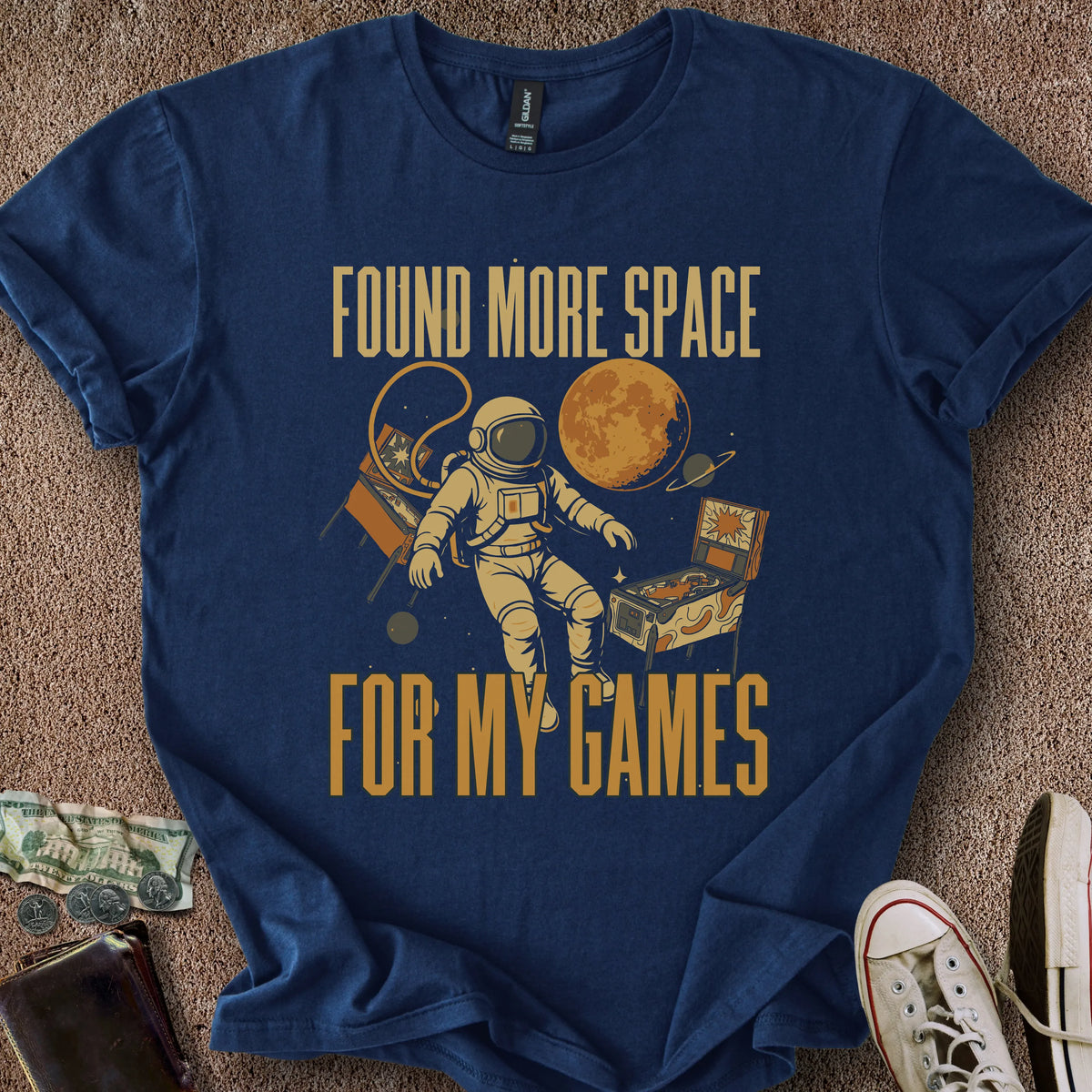 Printify T-Shirt Navy / M Space 4 Games T-Shirt