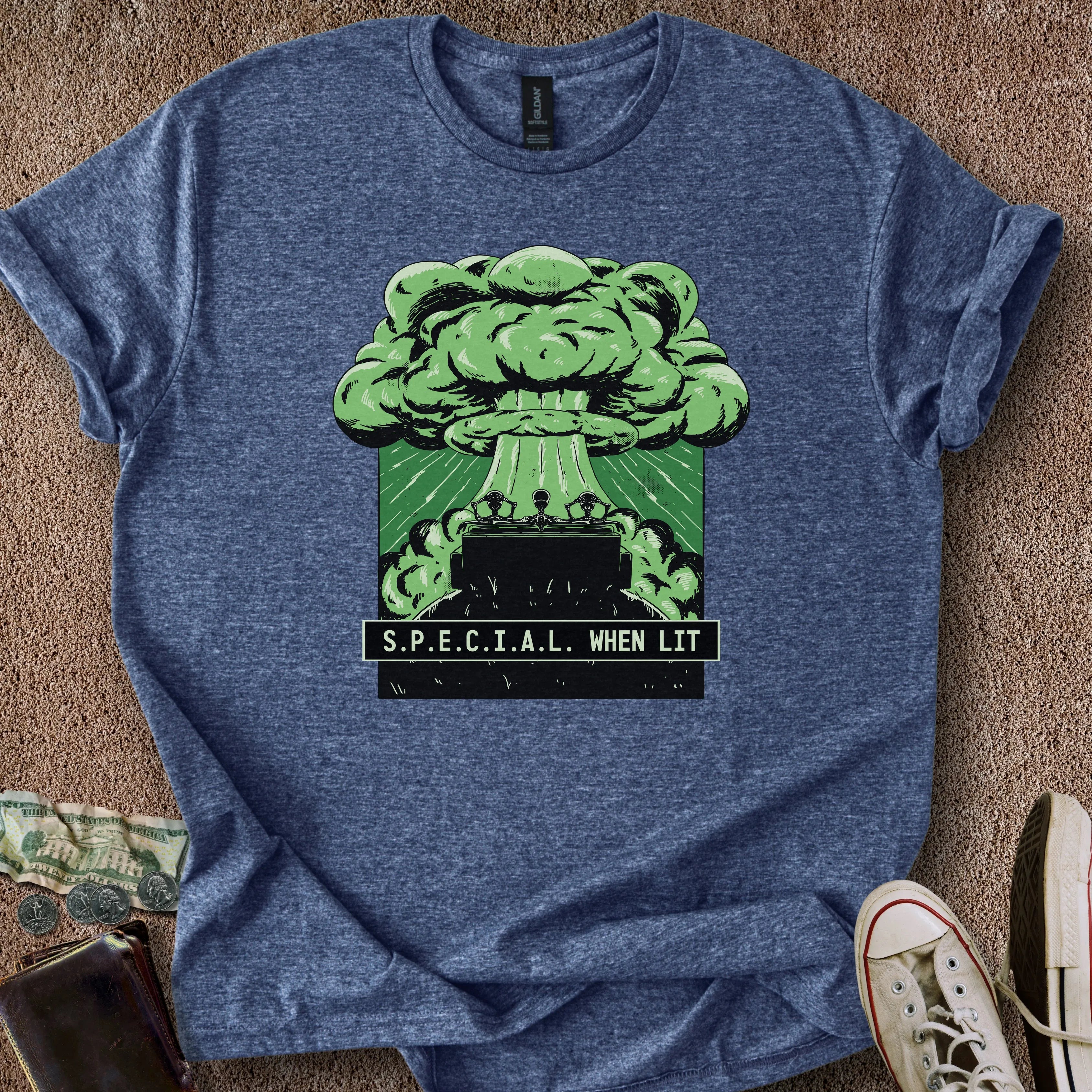 Printify T-Shirt Heather Navy / S Special w/Lit T-Shirt