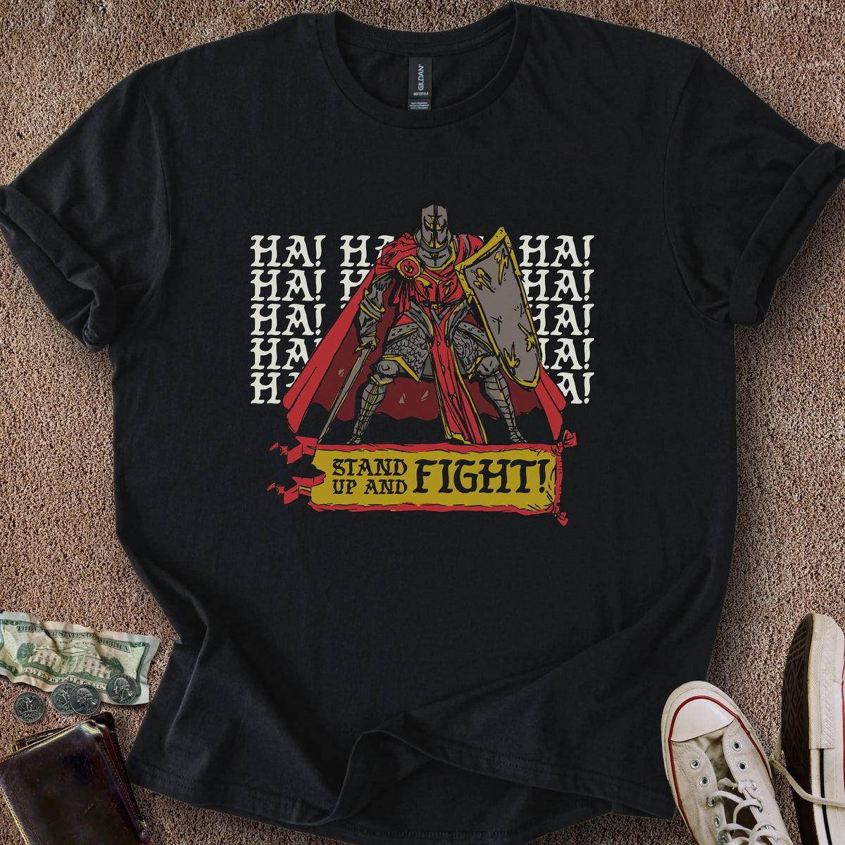 Printify T-Shirt Black / M Stand Up & Fight T-Shirt
