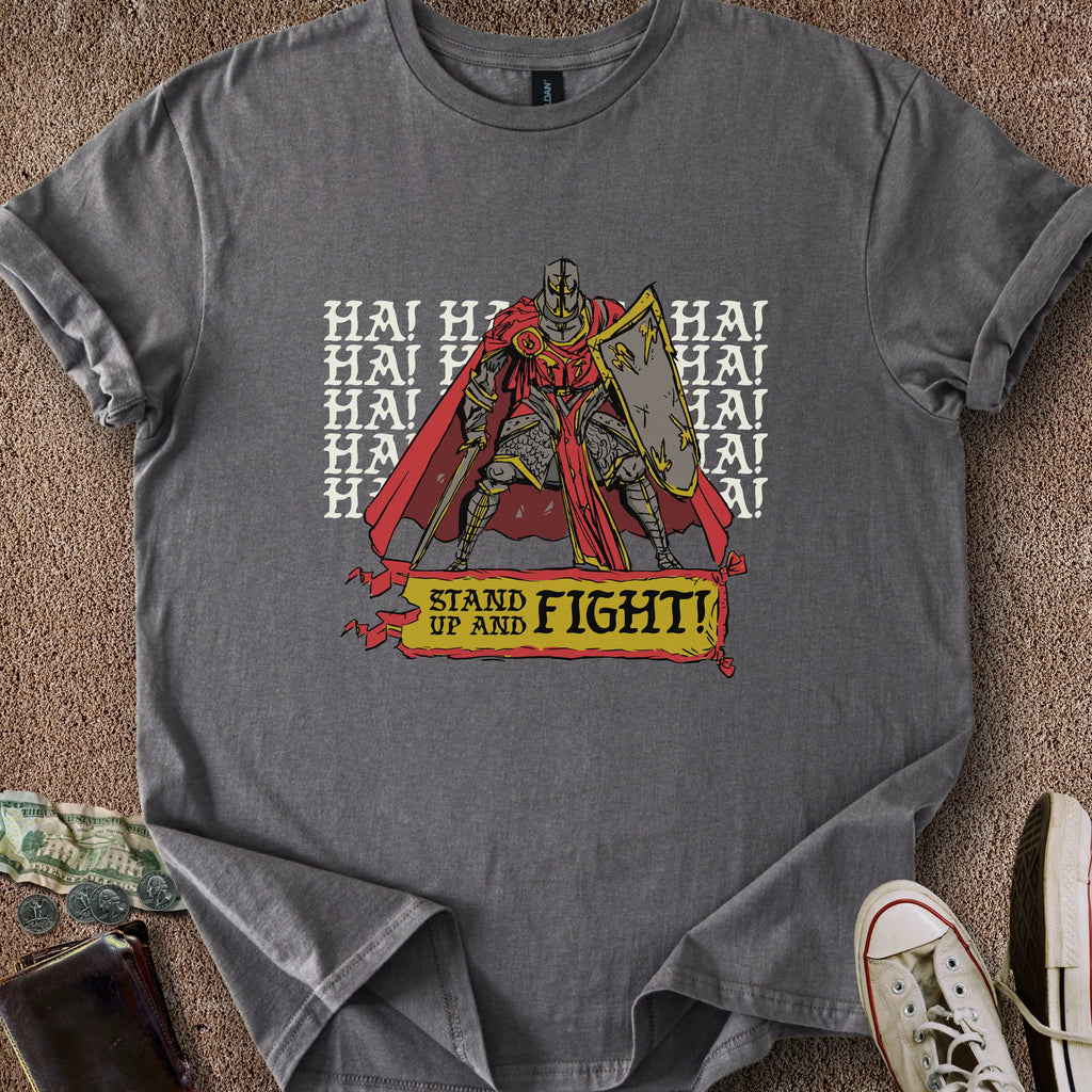 Printify T-Shirt Charcoal / M Stand Up & Fight T-Shirt