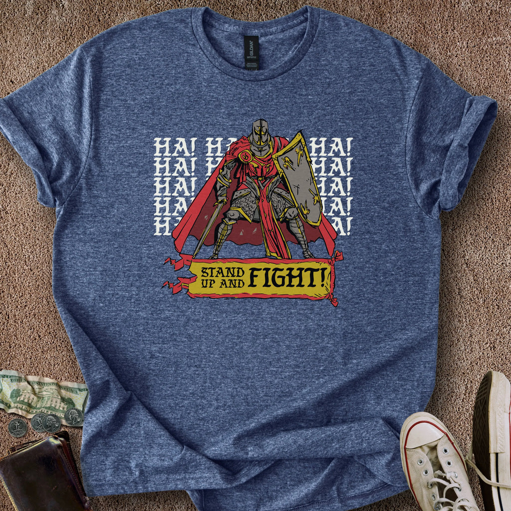 Printify T-Shirt Heather Navy / M Stand Up & Fight T-Shirt