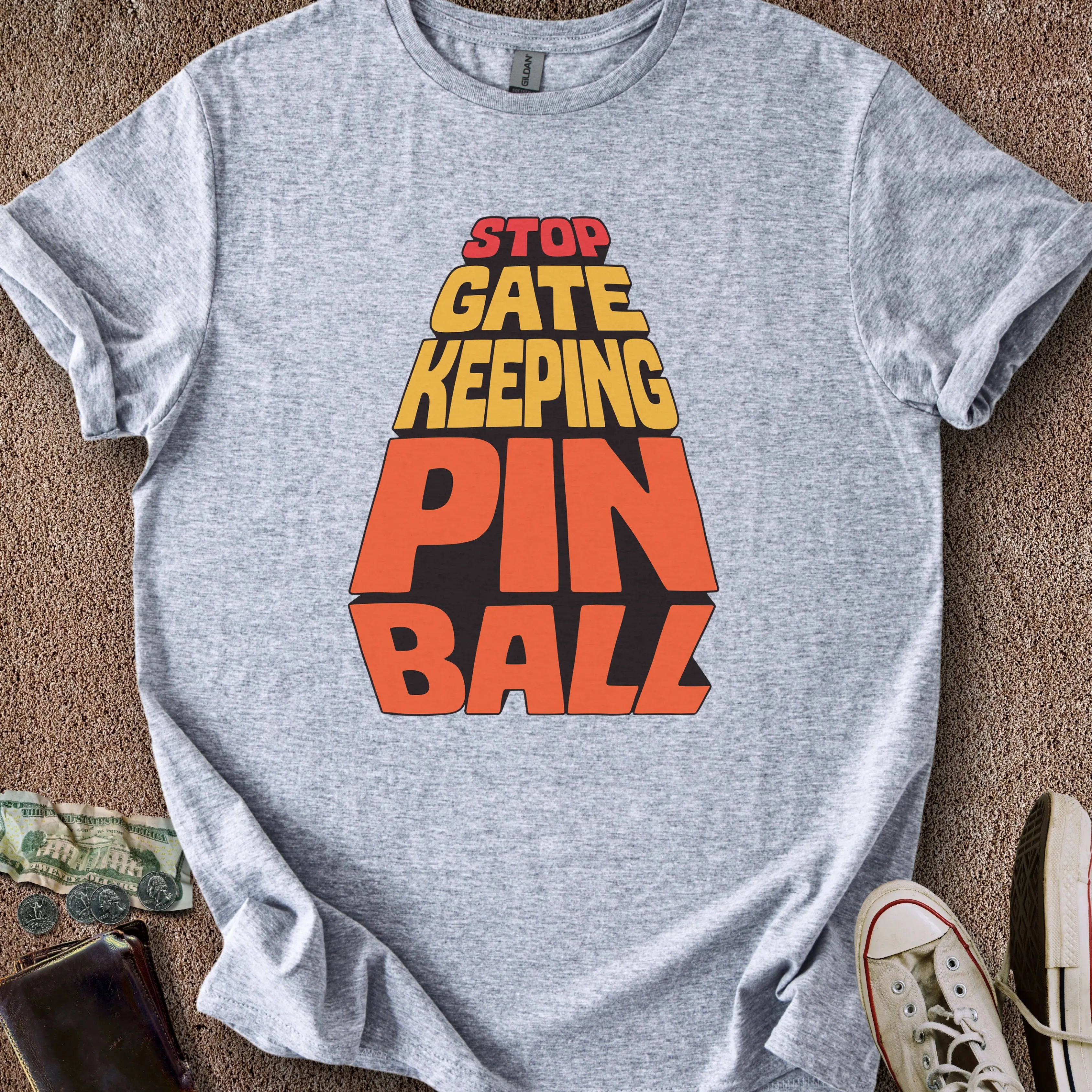 Printify T-Shirt Sport Grey / S Stop Gatekeeping Pinball T-Shirt