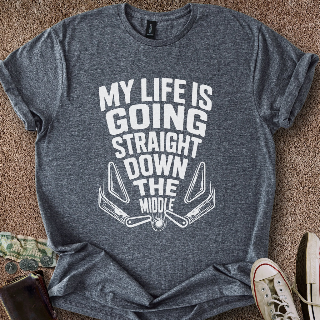 Printify T-Shirt Dark Heather / S Straight Down the Middle T-Shirt