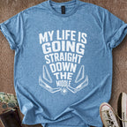 Printify T-Shirt Heather Indigo / S Straight Down the Middle T-Shirt