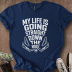 Printify T-Shirt Navy / S Straight Down the Middle T-Shirt