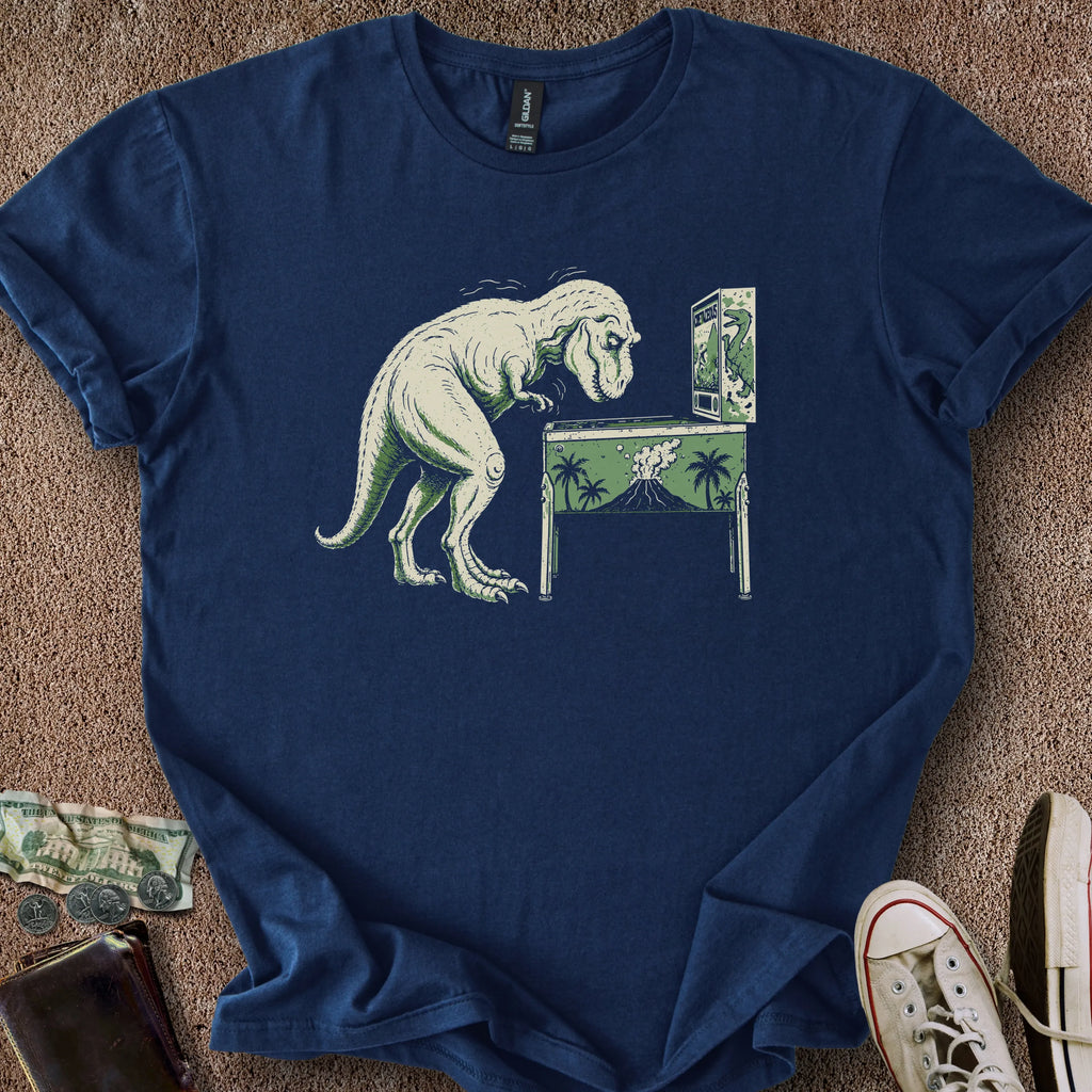 Printify T-Shirt Navy / S T-Rex Pinball T-Shirt