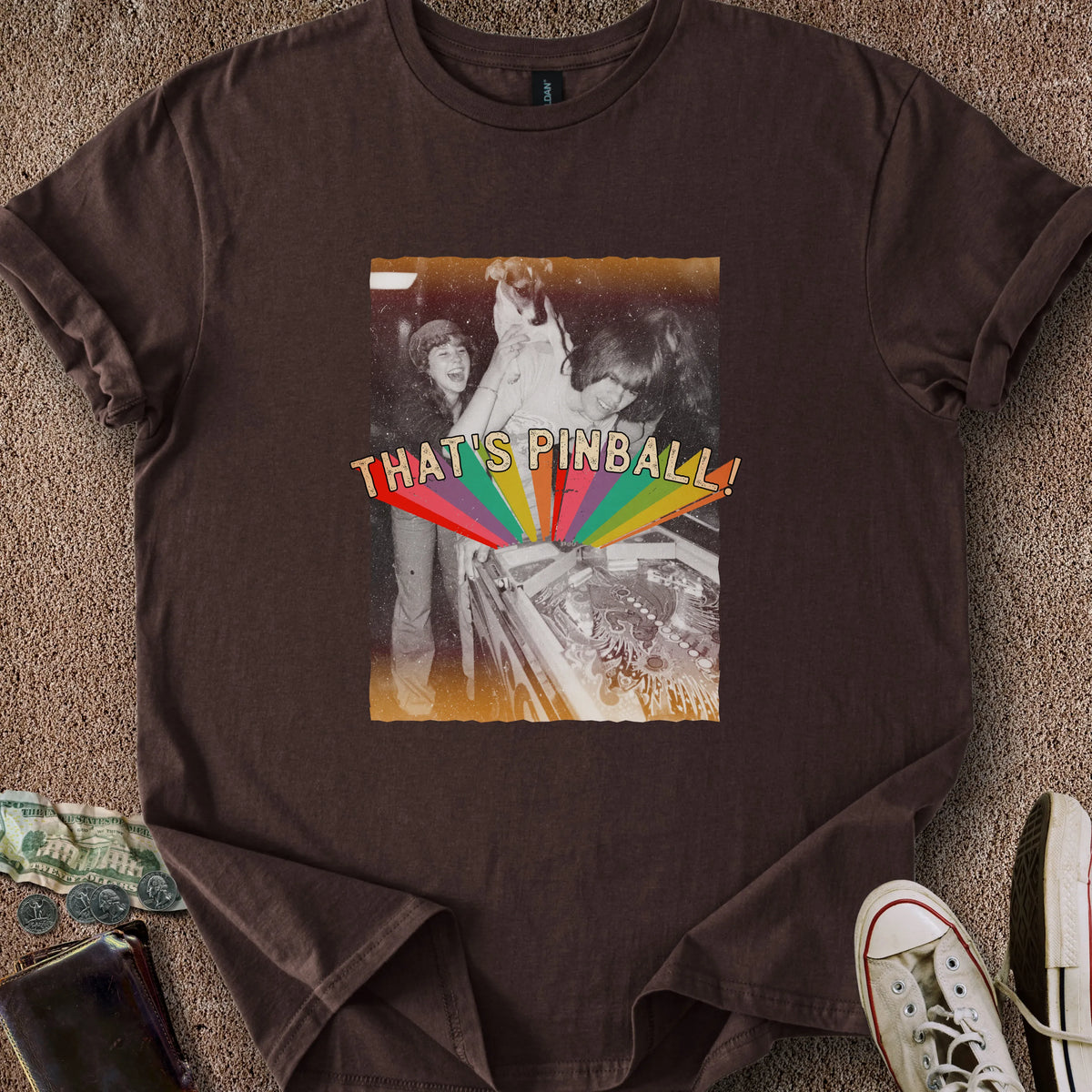 Printify T-Shirt Dark Chocolate / S That's Pinball T-Shirt