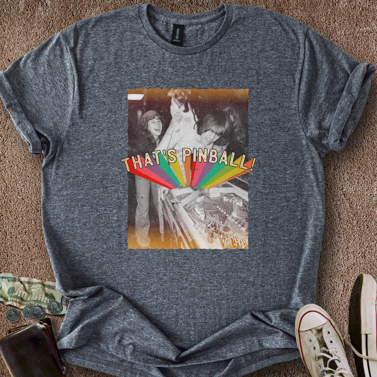 Printify T-Shirt Dark Heather / S That's Pinball T-Shirt