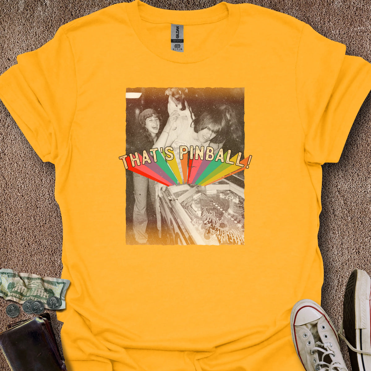 Printify T-Shirt Gold / S That's Pinball T-Shirt