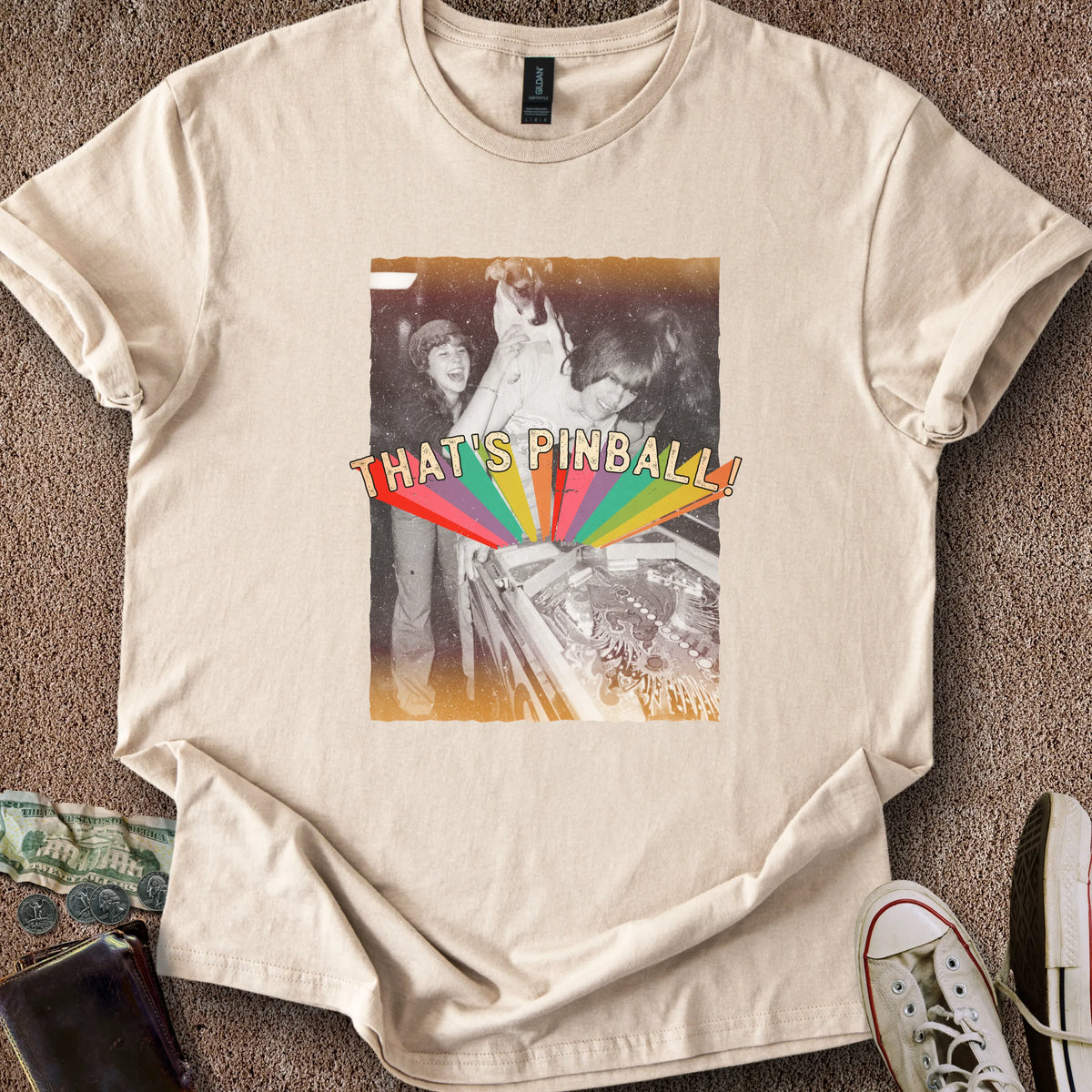 Printify T-Shirt Sand / S That's Pinball T-Shirt