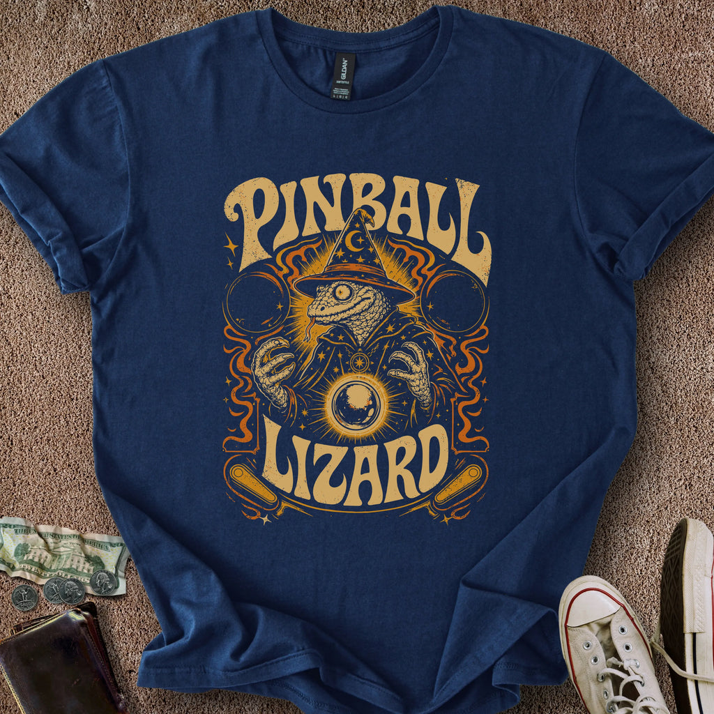 Printify T-Shirt Navy / S The Pinball Lizard T-Shirt