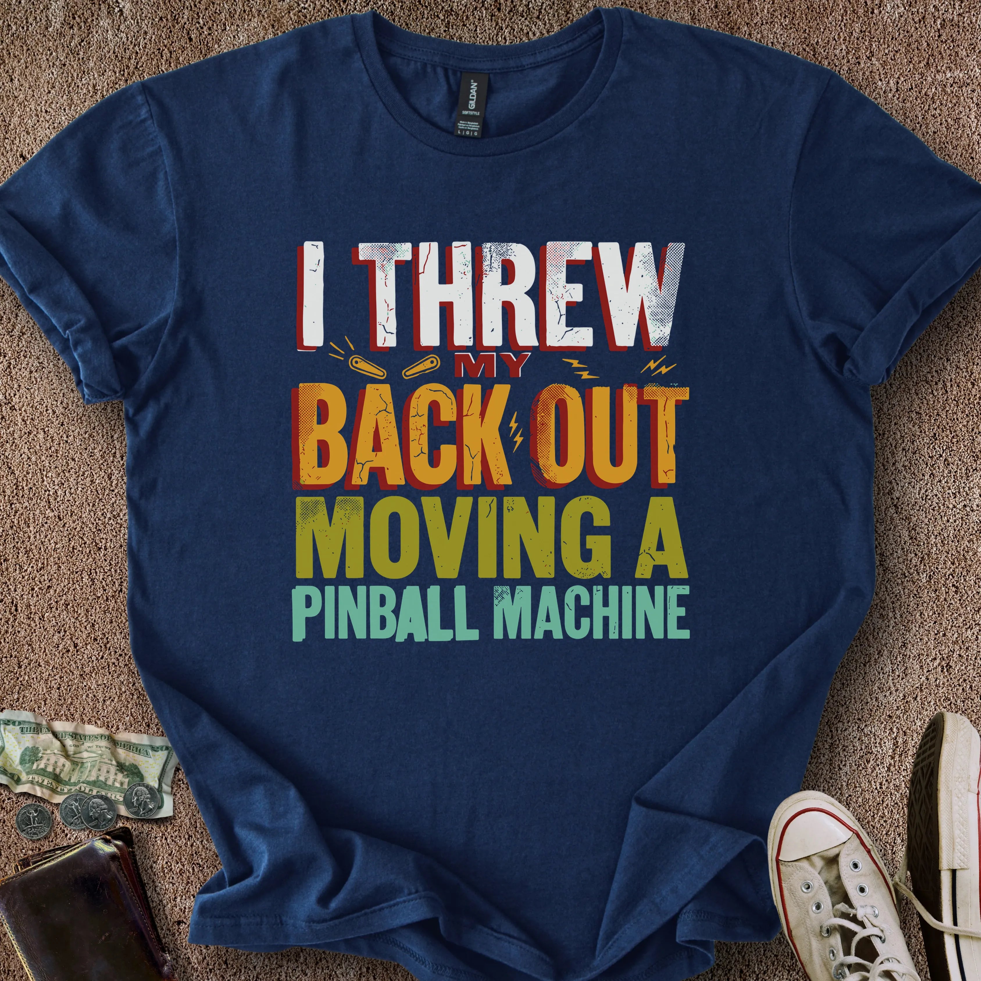 Printify T-Shirt Navy / S Threw My Back Out T-Shirt