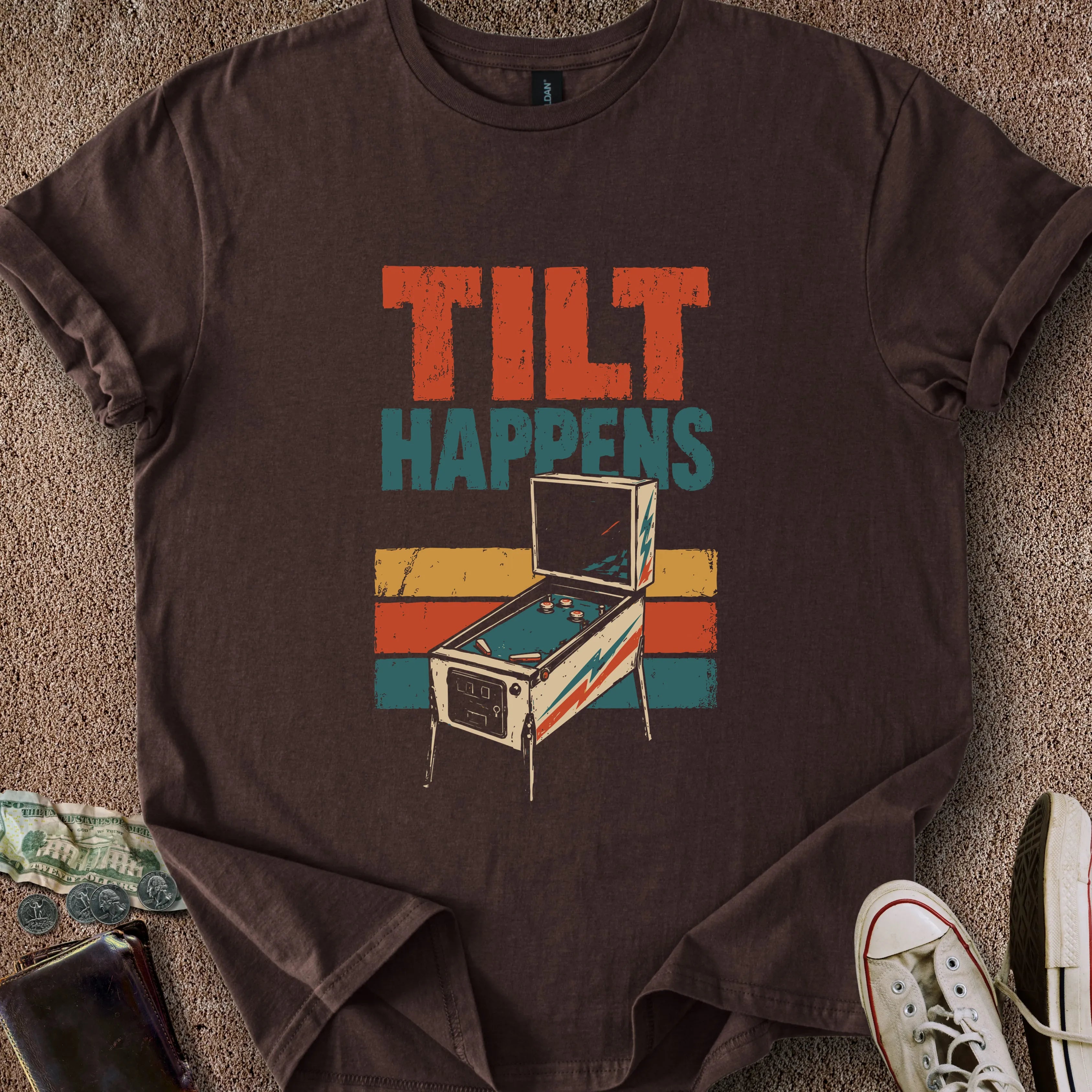 Printify T-Shirt Dark Chocolate / S Tilt Happens T-Shirt
