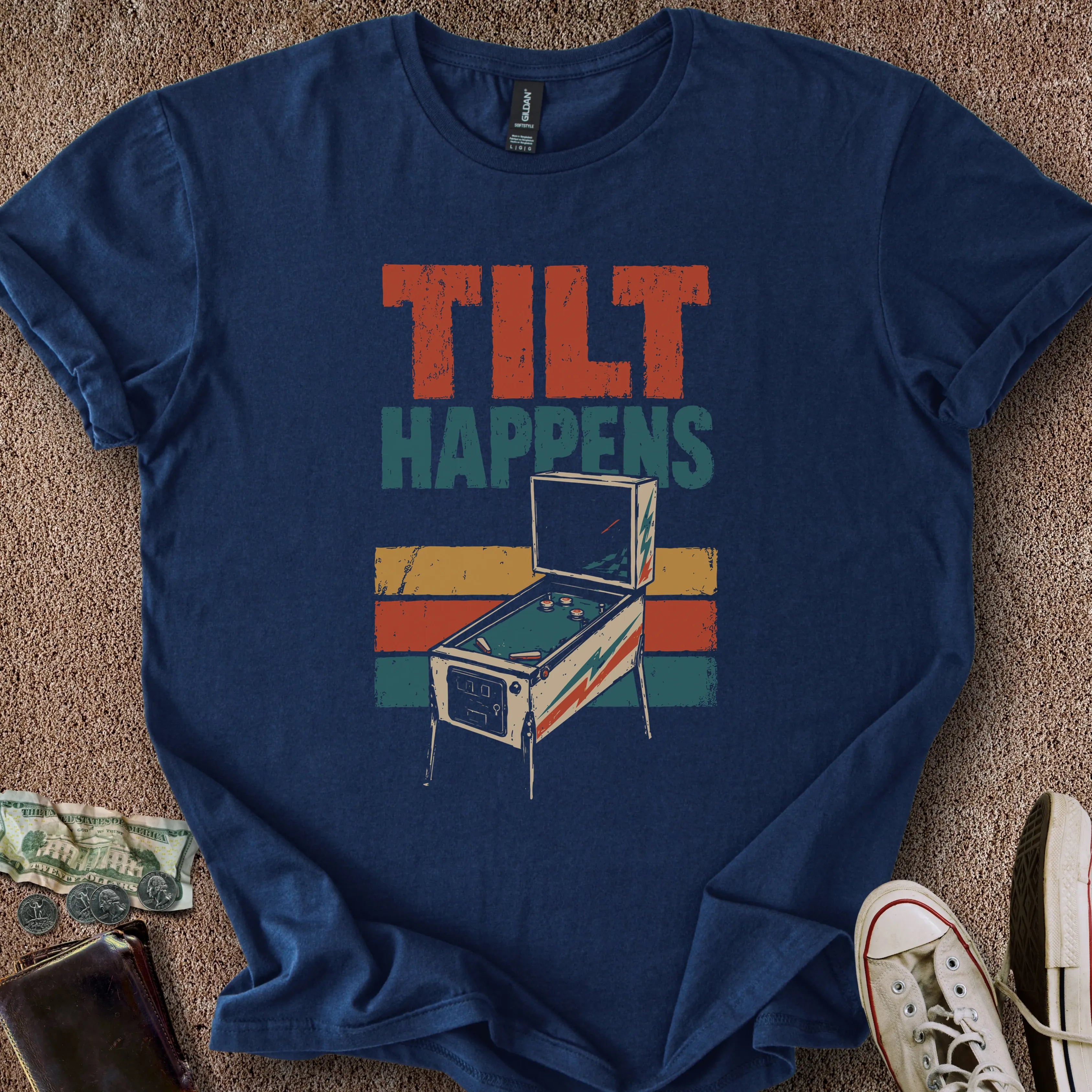 Printify T-Shirt Navy / S Tilt Happens T-Shirt
