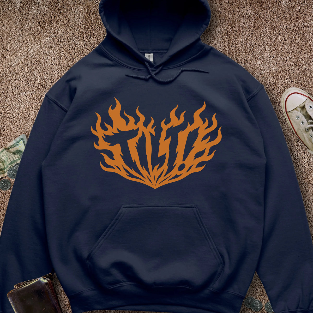 Printify Hoodie Navy / S Tilt on Fire Hoodie