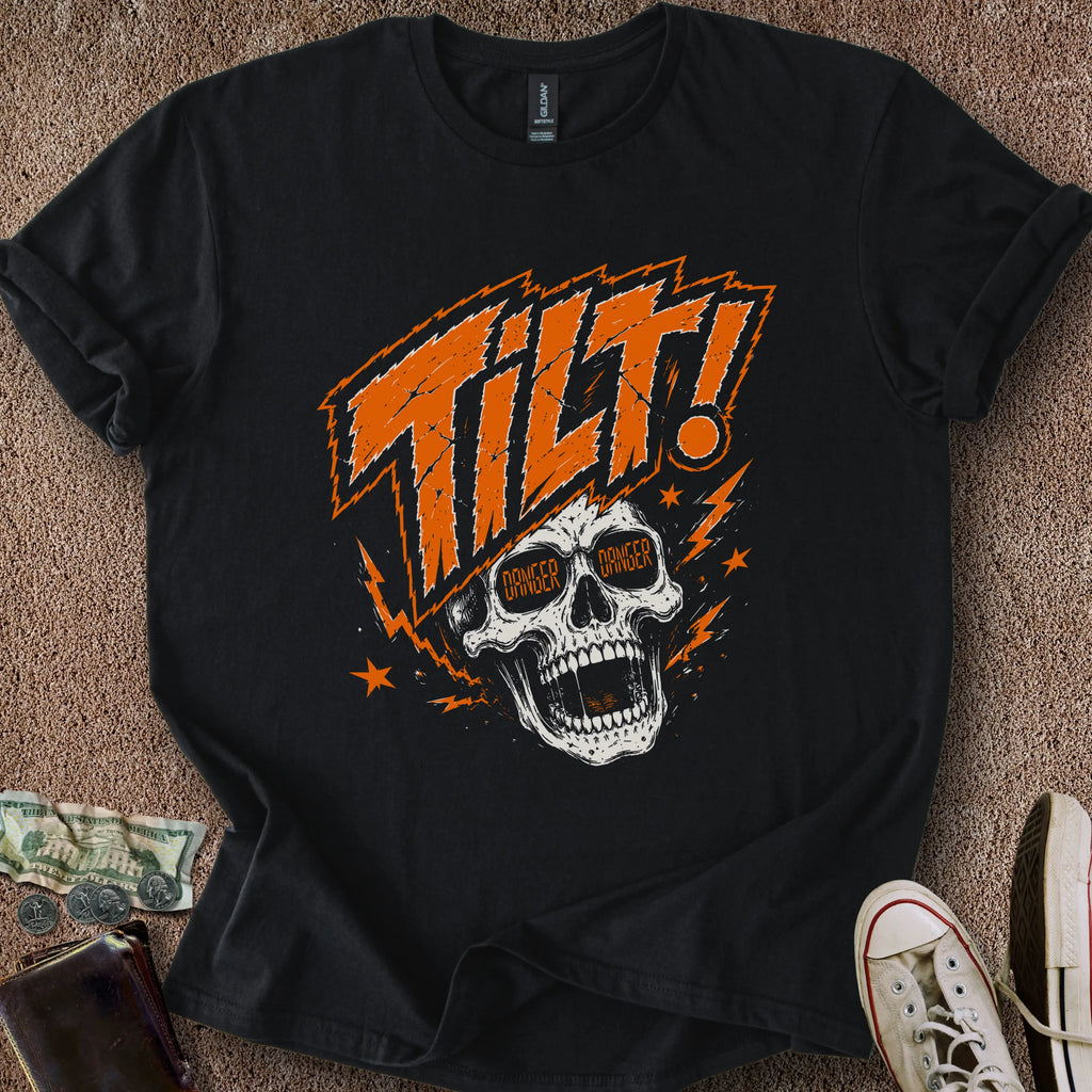 Printify T-Shirt Black / S Tilt Skull T-Shirt