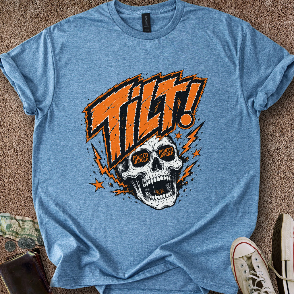Printify T-Shirt Heather Indigo / S Tilt Skull T-Shirt