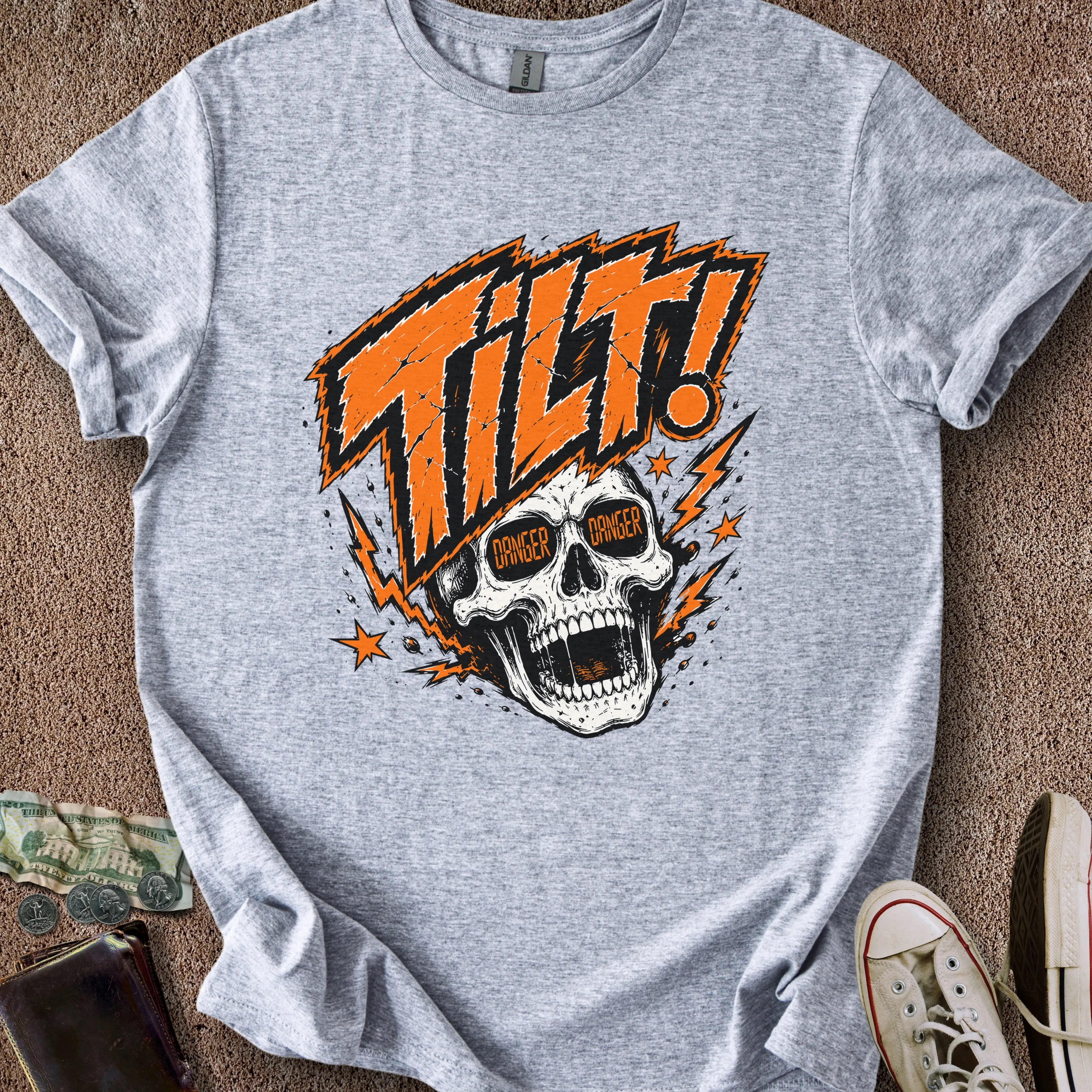 Printify T-Shirt Sport Grey / S Tilt Skull T-Shirt