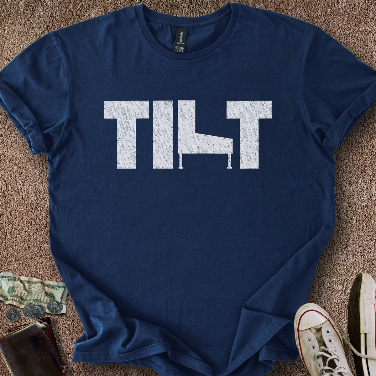 Printify T-Shirt Navy / S Tilt T-Shirt