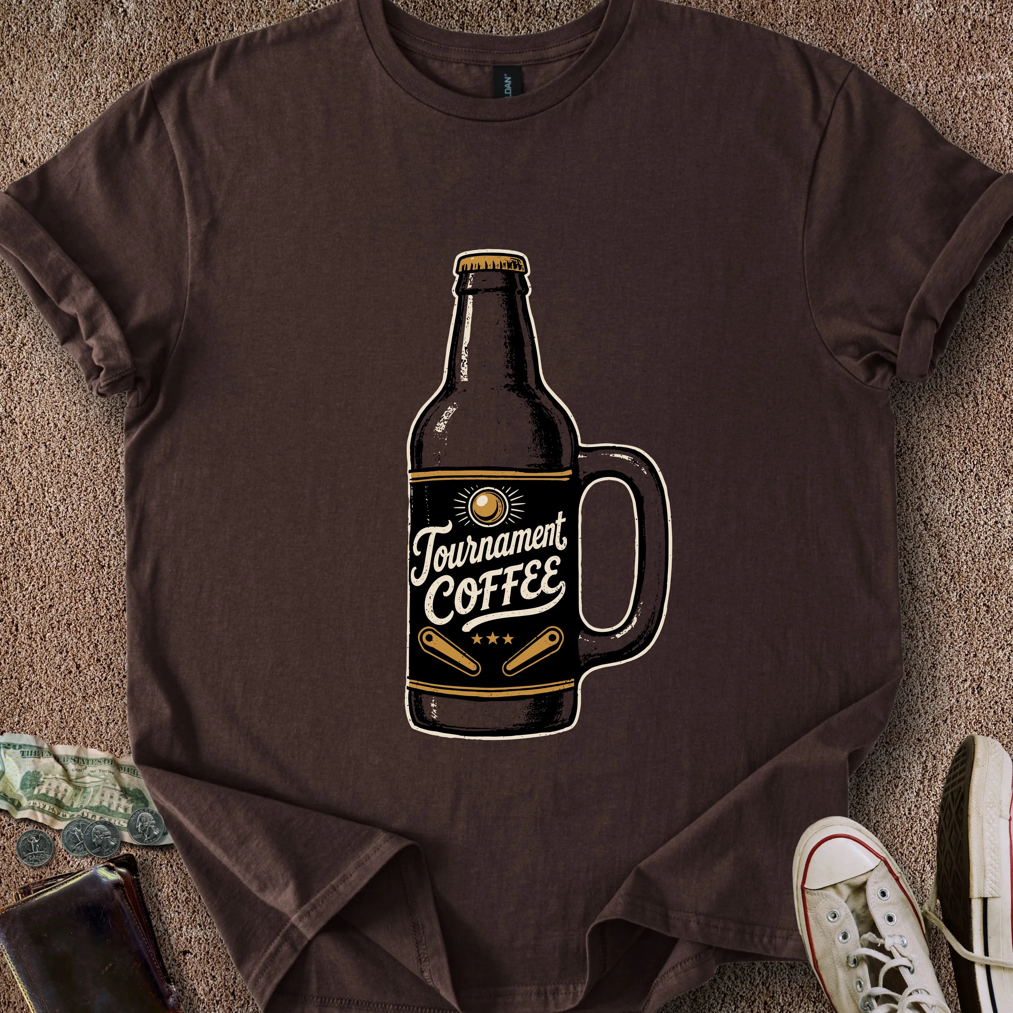 Printify T-Shirt Dark Chocolate / S Tournament Coffee T-Shirt