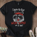 Printify T-Shirt Black / S Weird Games Raccoon T-Shirt