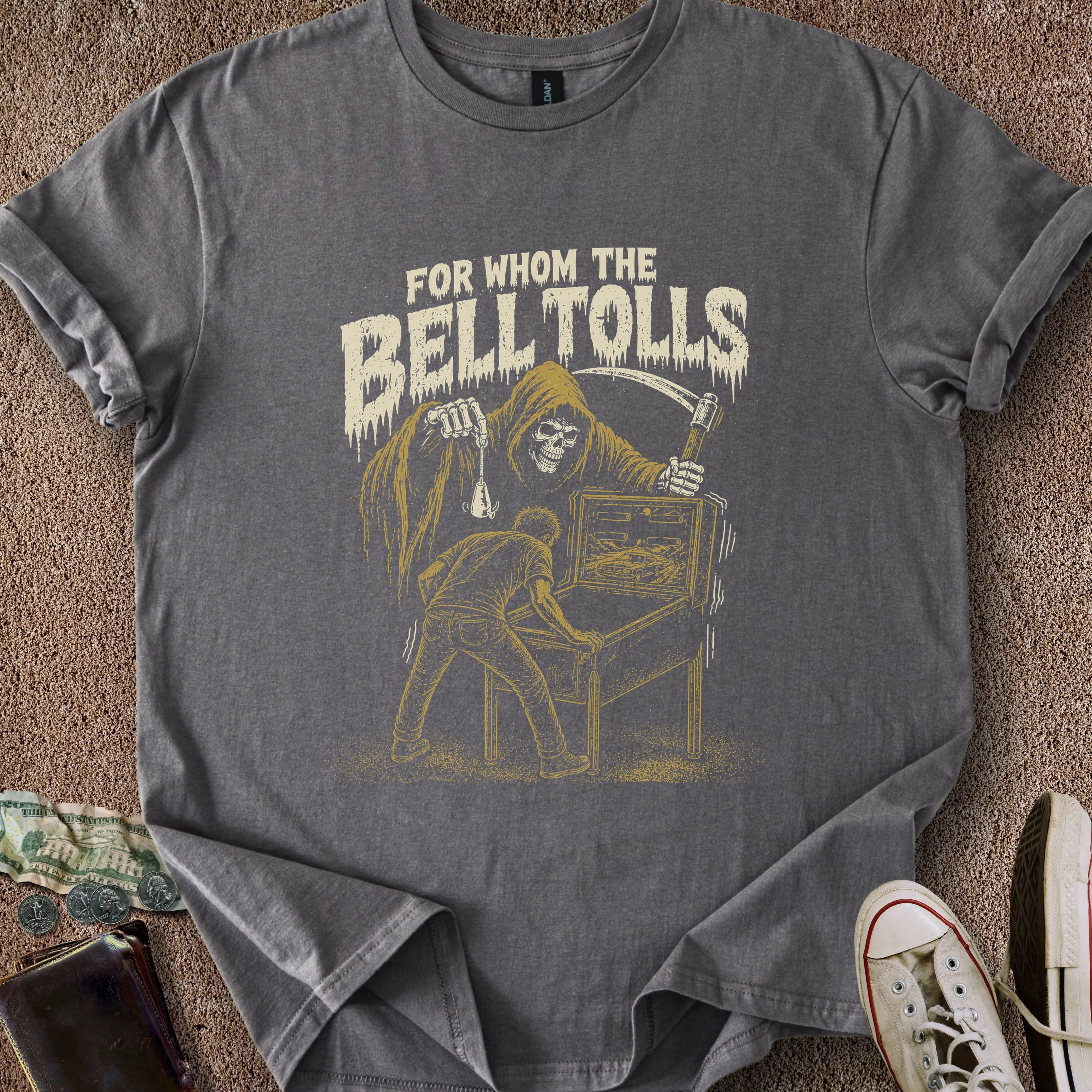 Printify T-Shirt Charcoal / S Whom the Bell Tolls T-Shirt