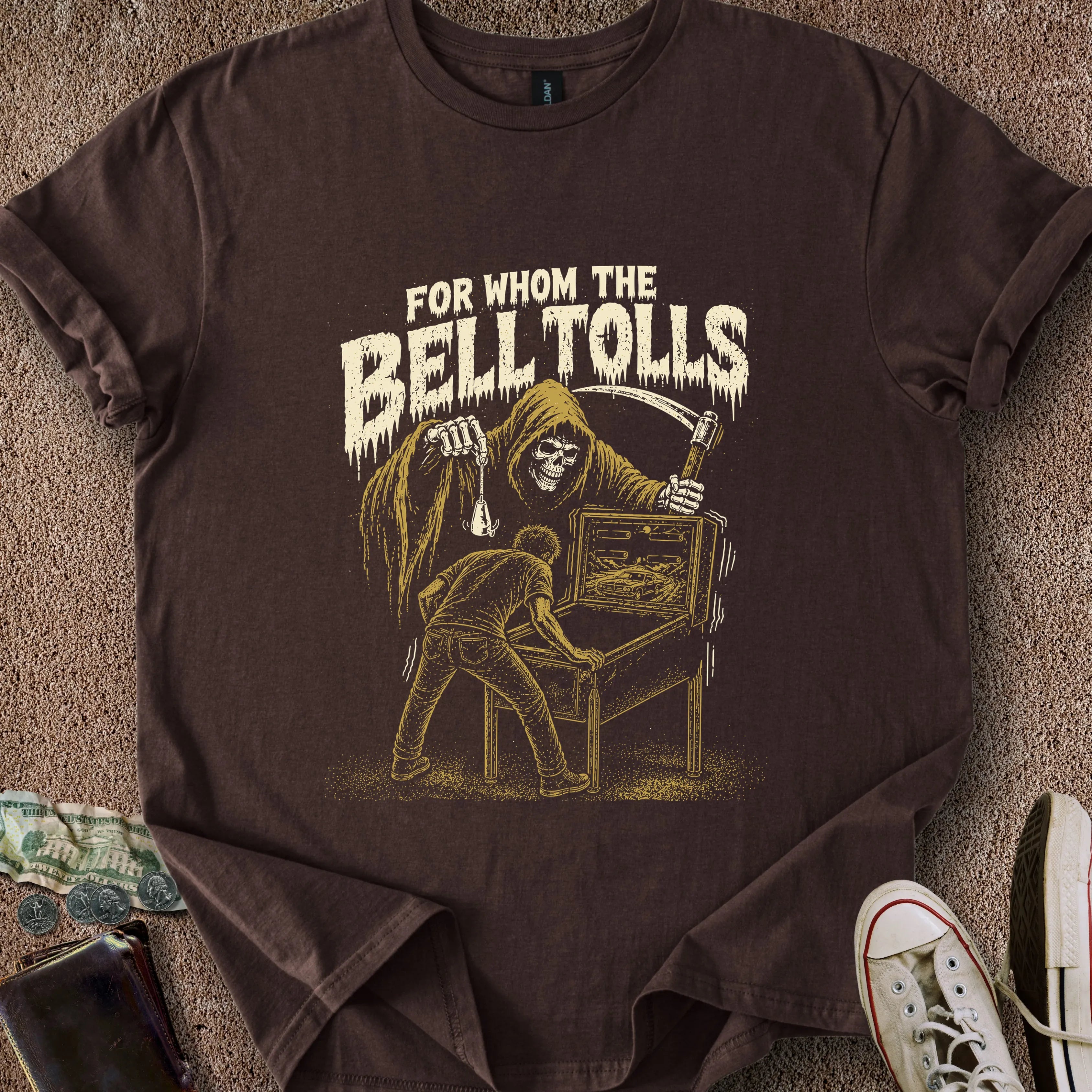 Printify T-Shirt Dark Chocolate / S Whom the Bell Tolls T-Shirt