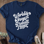 Printify T-Shirt Navy / S World's Okayest Pinballer T-Shirt